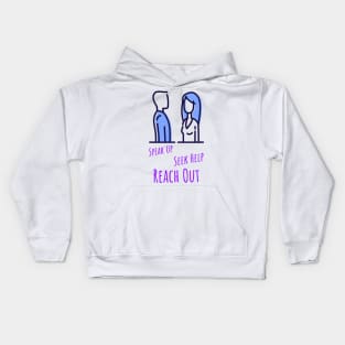 Speak Up Seek Help Reach Out Mental Health Kids Hoodie